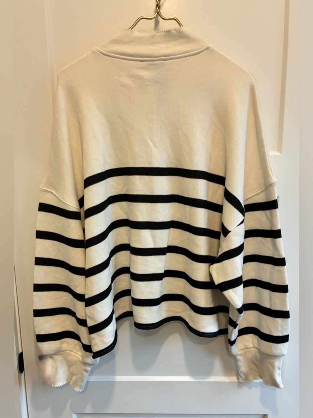 J.CREW Heritage terry mockneck sweatshirt in stripe 2X - Picture 2 of 11